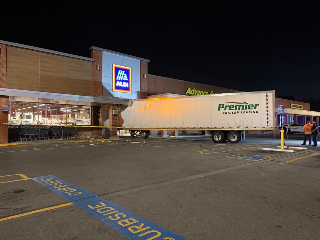 Semi-Trailer Truck Crashes Into East Nashville Aldi Store; Driver in Custody