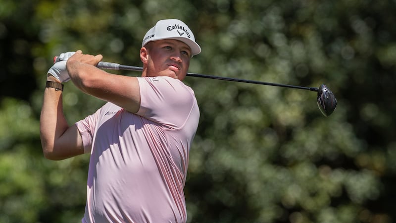 Amateur Jackson Herrington of the United States plays a stroke from the No. 11 tee during the...