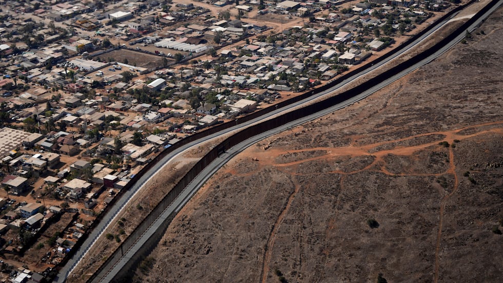 FILE - The U.S. Border with Mexico is seen in an aerial view Jan. 31, 2025, near San Diego.