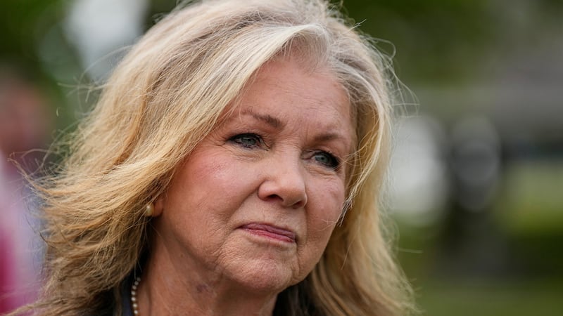 Sen. Marsha Blackburn, R-Tenn., attends a ceremony to rename a bridge after President Donald...