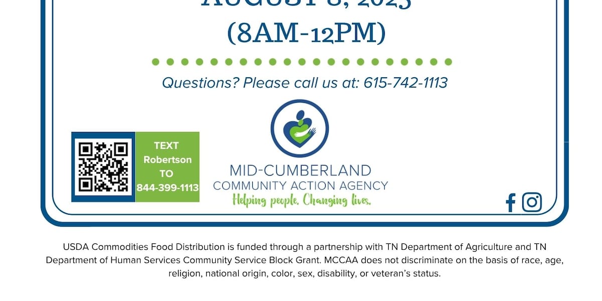 Community food giveaway happening in Robertson County