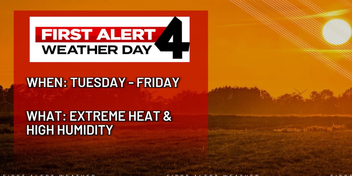 First Alert Weather Days issued for extreme heat, high humidity