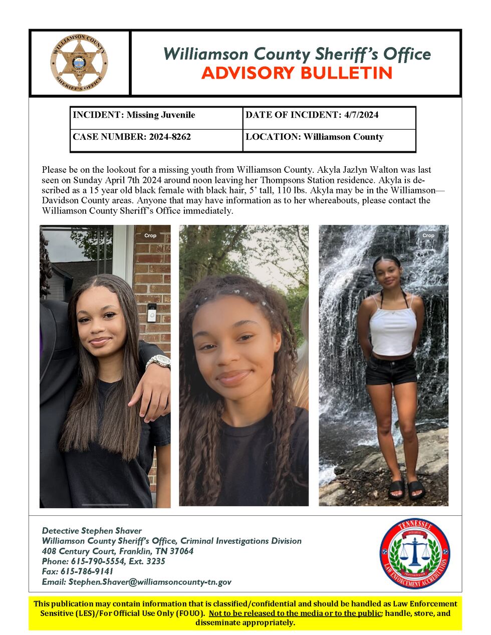 Search underway for missing teen in Williamson County