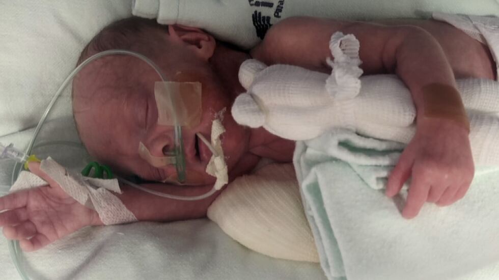 The Phillips welcomed their first child, Greyson, into the world March 12. He weighed just...