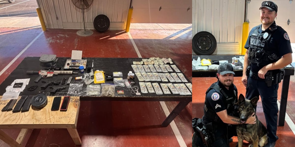 Guns, drugs and more than $23K in cash found after K9 alerted officers during traffic stop in Portland, TN