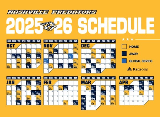 Nashville Predators release 2025-2026 schedule