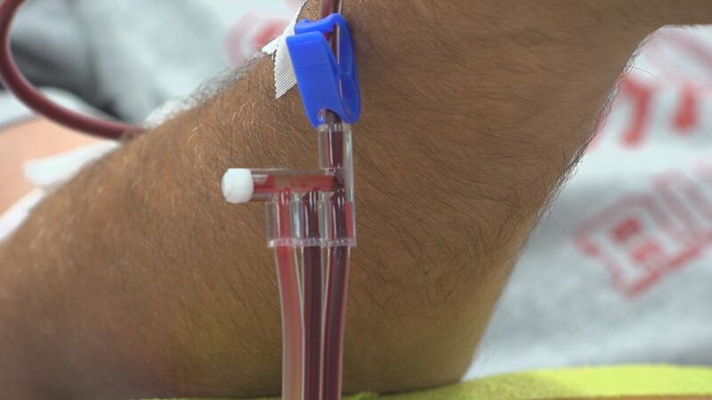 Donors are at Vitalant donating their platelets.