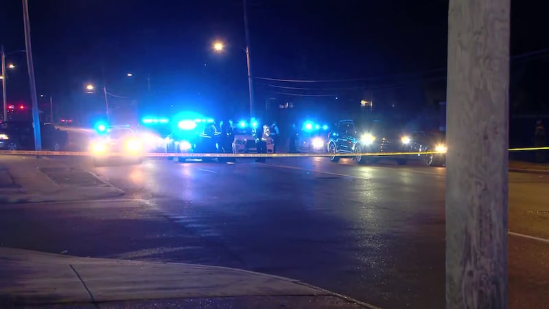 Scene where an on-duty Memphis police officer fatally struck a pedestrian at Park Avenue and...