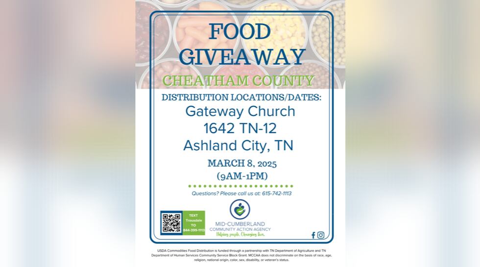 Food giveaway in Cheatham County