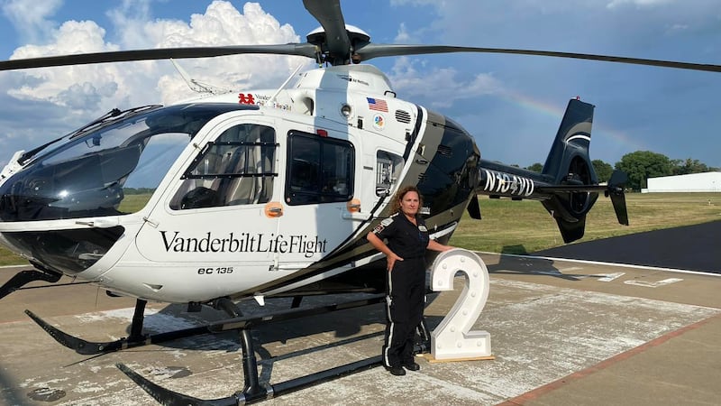 Rainbow appears after nurse's 2,000th flight in Tennessee