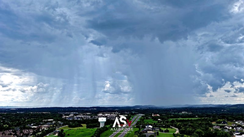 Showers and storms can be seen at a great distance during the summer if you have a clear view...