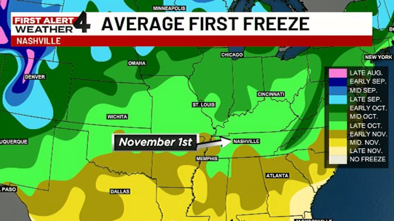Average First Freeze