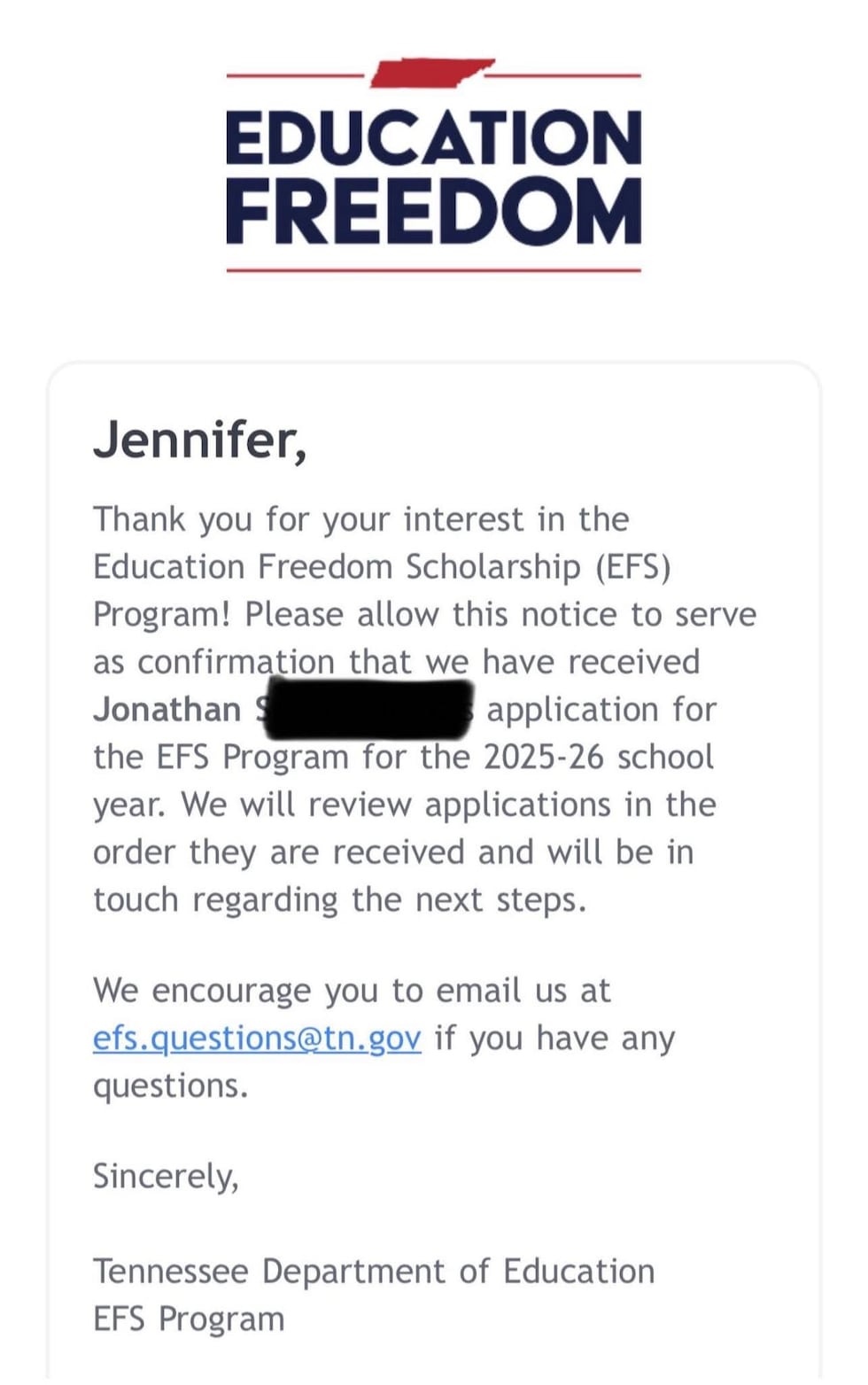 Parents are receiving confirmation letters for the wrong student.