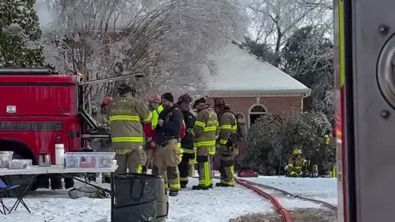 A home in Franklin, TN caught fire during a power outage caused by a winter storm.