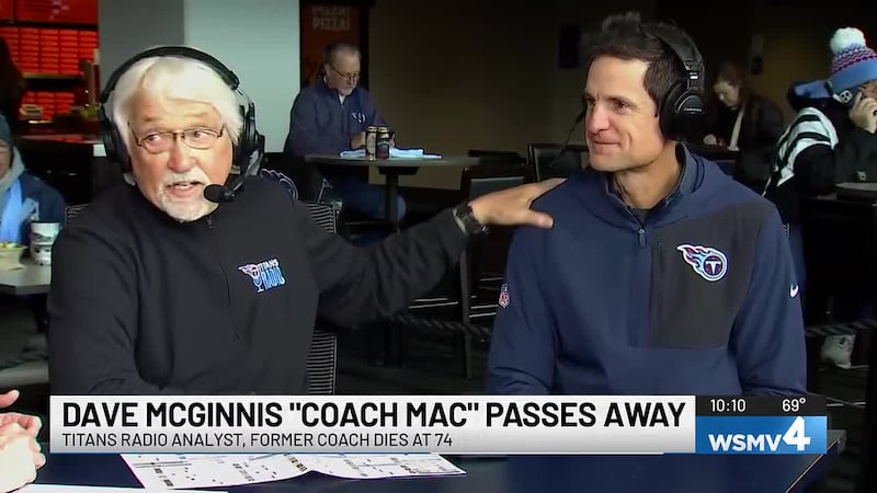 Tennessee Titans Radio gameday color analyst Dave McGinnis has died at 74.