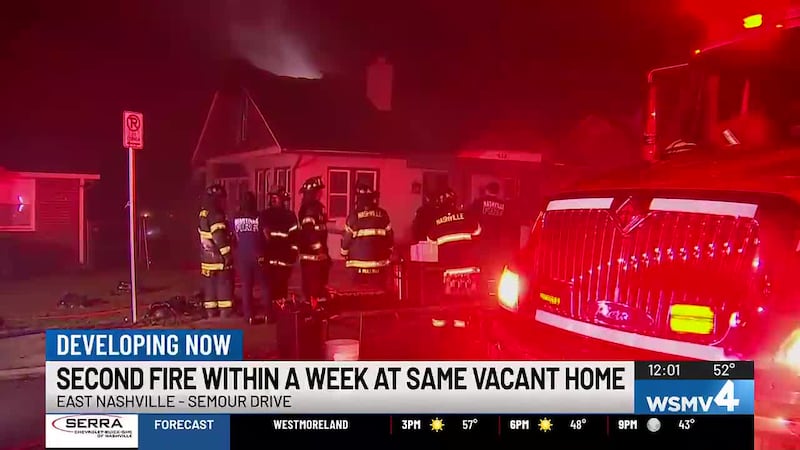The vacant house on Seymour Avenue has caught fire twice in the past four days.