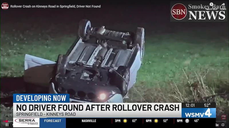 The crashed car was found over the weekend off Kinneys Road.