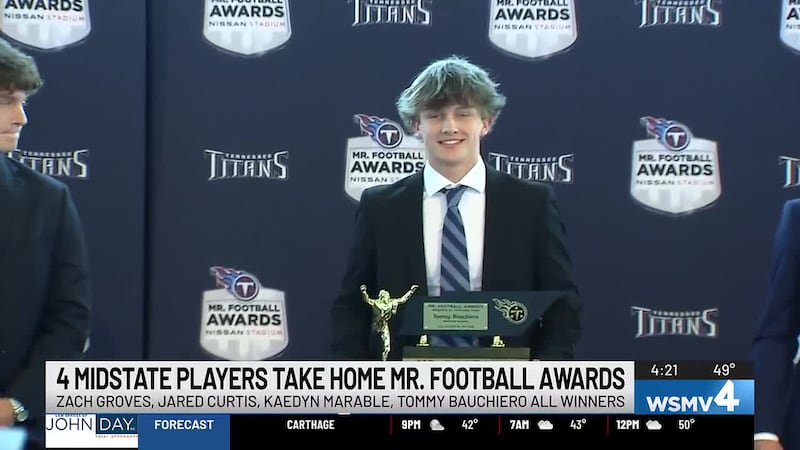 Four mid-state football players win awards for the best in their classifications in 2025.