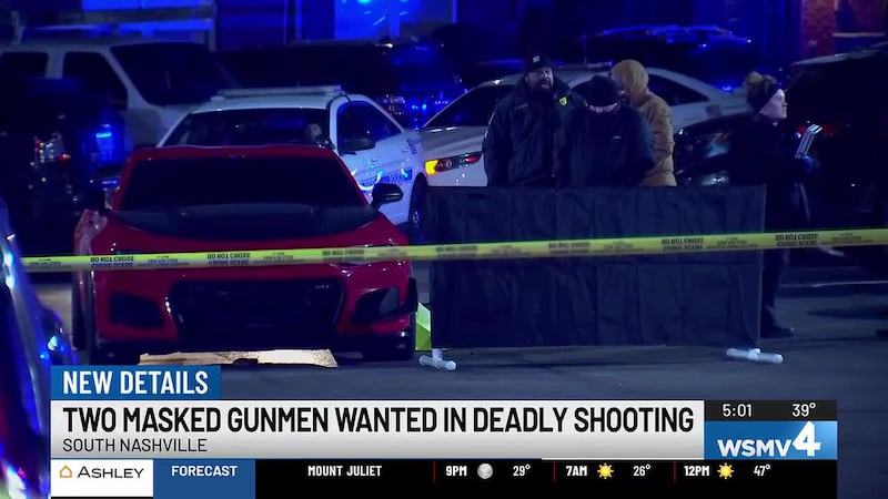 The Metro Nashville Police Department is searching for two masked gunmen who they say fatally...