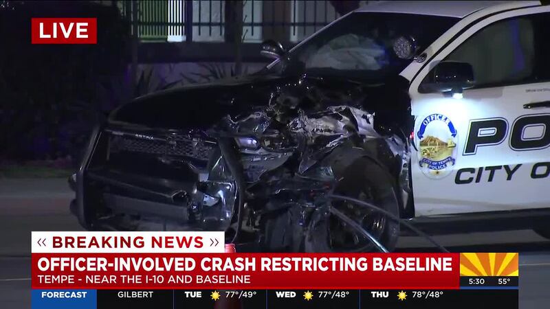 The crash is restricting Baseline Road down to one lane in both directions. Gibby Parra and...